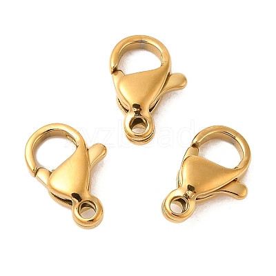 Ion Plating(IP) 304 Stainless Steel Lobster Claw Clasps Hand Polished STAS-AB10-G-01-1