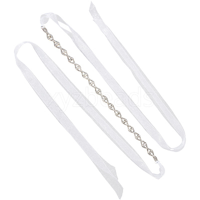 Metal Full Crystal Rhinestone Horse Eye Bridal Waist Belts for Wedding Dress AJEW-WH20080-65C-S-1