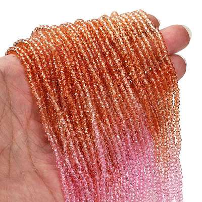 Transparent Painted Glass Beads Strands X1-DGLA-A034-T2mm-A20-1