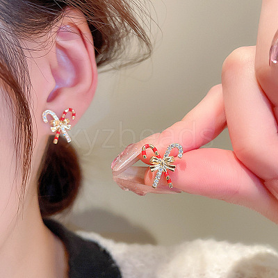 Alloy Enamel Stud Earrings FS-WG41D3C-01-1