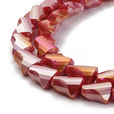 Electroplated Glass Beads Strands GLAA-G092-A-07-1