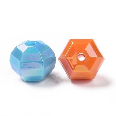 Opaque Acrylic Imitation Shell Beads OACR-P011-07G-1