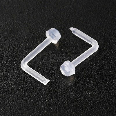 Acrylic L-Shaped Nose Ring AJEW-YW0001-06G-1