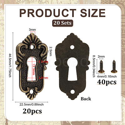 20Pcs Vintage Zinc Alloy Key Signs FIND-PH0028-94AB-1
