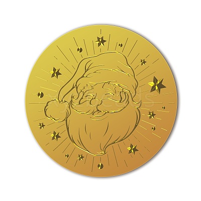 Plastic Self Adhesive Gold Foil Embossed Stickers DIY-WH0211-413-1