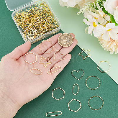 120Pcs 6 Styles Brass Linking Rings KK-PH0011-32-1