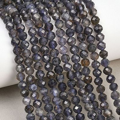 Natural Iolite Beads Strands G-RM250101-D7-1