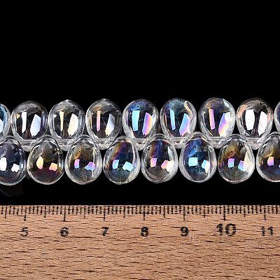 Electroplate Baking Paint Transparent Glass Beads Strands GL-N005-02A-C16-1