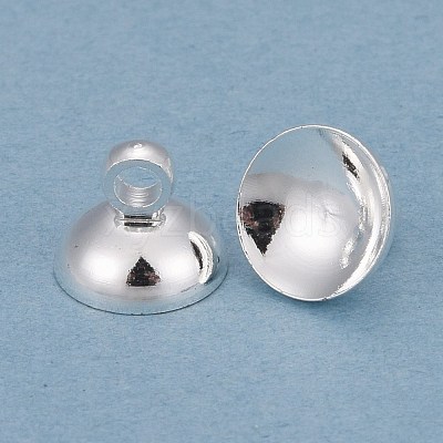 Rack Plating Brass Bead Cap Pendant Bails KK-O139-09B-S-1