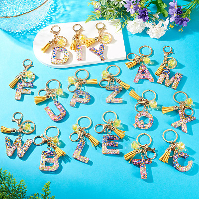 Alloy Resin Polygon Keychains KEYC-TADJ0002-03G-A-1