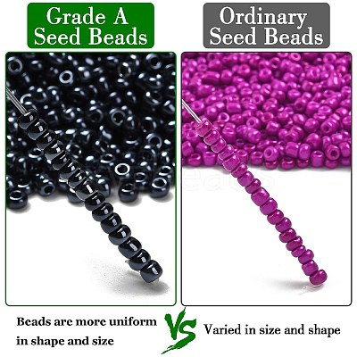 FGB 8/0 Grade A Round Glass Seed Beads SEED-Q008-3mm-F607-1