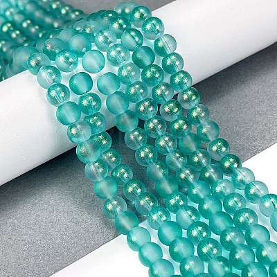 Frosted Transparent Glass Bead Strands LS-GLAA-P065-6mm-08-1