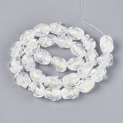 Handmade Foil Glass Beads Strands FOIL-N033-02H-1