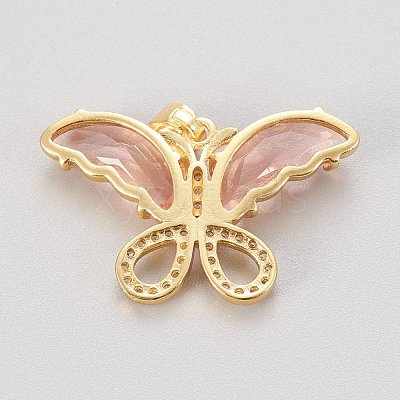 Brass Glass Pendants KK-P186-B-1