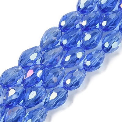 Transparent Electroplate Glass Beads Strands EGLA-N013-T10mm-B10-1