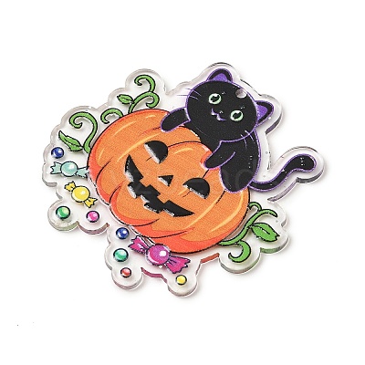Halloween Printed Acrylic Pendants MACR-I041-02E-1