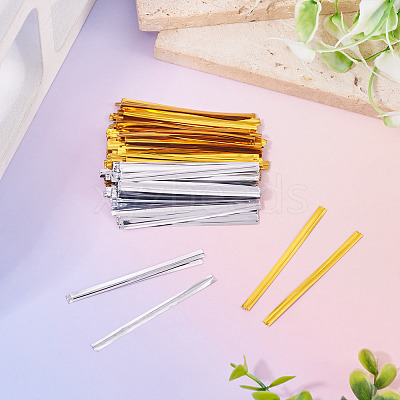 2 Bags 2 Colors Metallic Wire Twist Ties DIY-TADJ0001-04-1