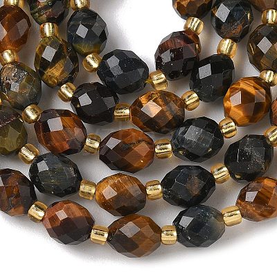 3-Color Natural Tiger Eye Beads Strands G-F809-A25-01-1