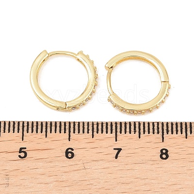 Brass Cubic Zirconia Hoop Earrings EJEW-A156-13B-G-1