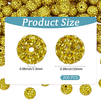 200Pcs Pave Disco Ball Beads RB-PA0001-11E-1