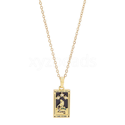 Brass with Cubic Zirconia Pendants Necklaces NJEW-LP0001-45D-G-1