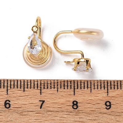 Brass Micro Pave Cubic Zirconia Ear Cuff Findings KK-F898-15F-G-1