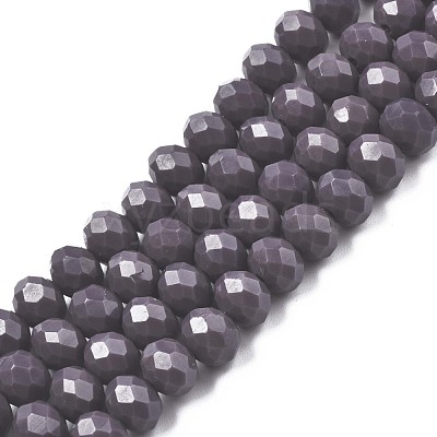 Opaque Solid Color Glass Beads Strands EGLA-A034-P8mm-D24-1
