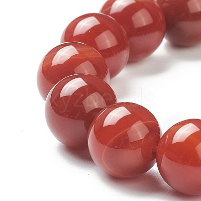 Natural Red Agate Beaded Stretch Bracelets BJEW-A117-E-25-1