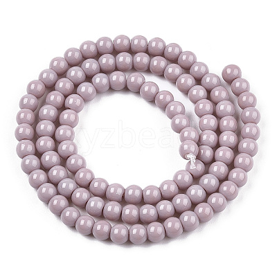 Opaque Solid Color Glass Beads Strands GLAA-T032-P4mm-07-1