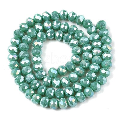 Electroplate Glass Beads Strands X-EGLA-A044-P6mm-B31-1