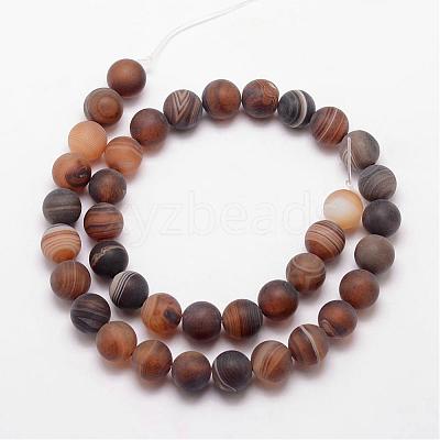 Natural Striped Agate/Banded Agate Bead Strands G-K166-12-6mm-04-1