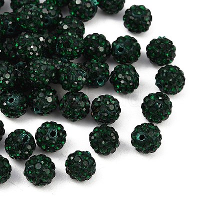 Polymer Clay Rhinestone Beads RB-H284-6MM-Half-205-1