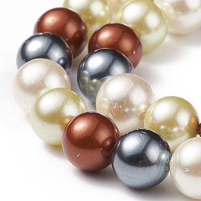 Shell Pearl Bead Strands BSHE-L017-18-1