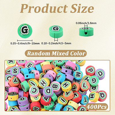 400Pcs Printed Handmade Polymer Clay Beads CLAY-PA0001-35-1