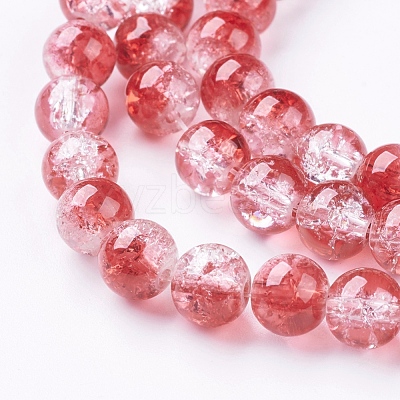 Crackle Glass Beads Strands X-GGC8mmY-A74-1