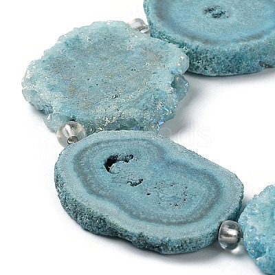 Natural Druzy Quartz Crystal Beads Strands G-F582-A12-1