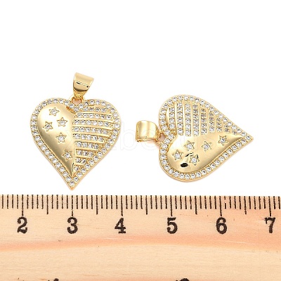 Brass Pave Clear Cubic Zirconia Pendants KK-U009-05G-G-1