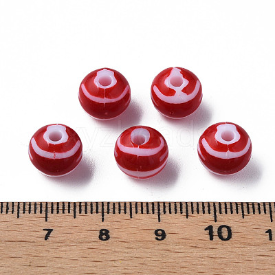 Opaque Striped Acrylic Beads MACR-S373-27D-01-1