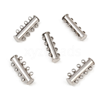 Non-Tarnish 4-Strands 304 Stainless Steel Slide Lock Clasps STAS-H402-35P-01-1