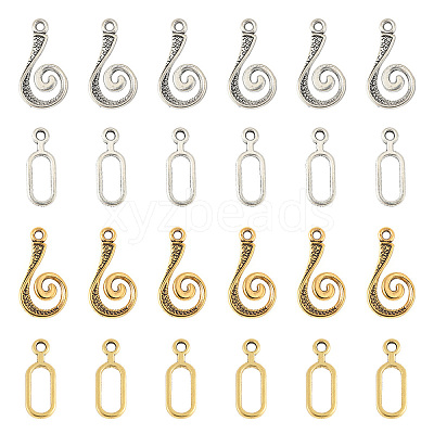 20 Sets 2 Style Alloy Hook and Eye Clasps FIND-YW0007-35-1