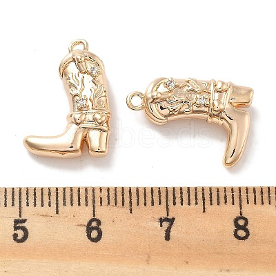 Brass Micro Pave Clear Cubic Zirconia Pendants X-KK-M102-25G-1