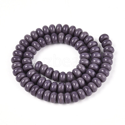 Opaque Spray Painted Glass Beads GLAA-ZX008-8mm-18S-1