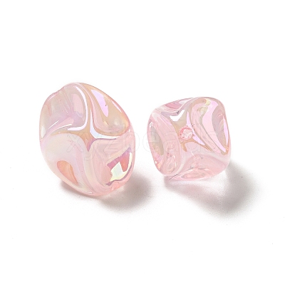 UV Plating Rainbow Iridescent Acrylic Beads PACR-M002-07C-1