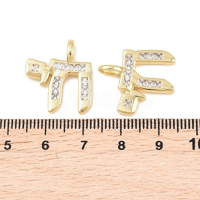 Brass Micro Pave Clear Cubic Zirconia Pendants KK-C170-11A-G-1