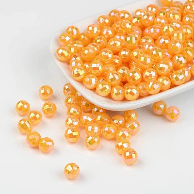 Faceted Colorful Eco-Friendly Poly Styrene Acrylic Round Beads SACR-K001-8mm-74-1