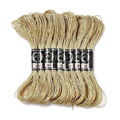10 Skeins 12-Ply Metallic Polyester Embroidery Floss OCOR-Q057-A14-1