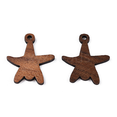 Natural Walnut Wood Pendants WOOD-T023-25-1