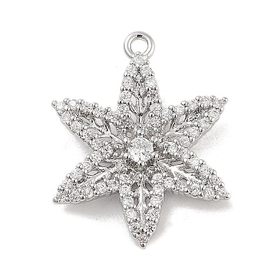 Brass Pave Clear Cubic Zirconia Pendants LS-KK-Z061-09P-02-1
