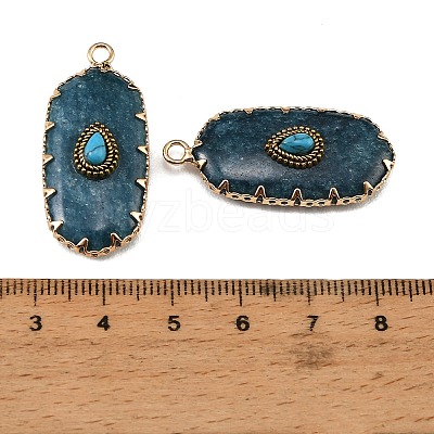 Dyed Natural White Jade & Synthetic Turquoise Carved Pendants GG-CBA5963-02F-1