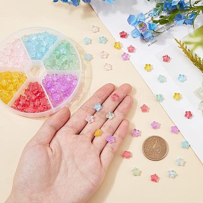 240Pcs 6 Colors Transparent Spray Painted Glass Beads GLAA-FH0001-28-1